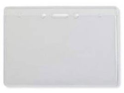 Extra large badge holder, horizontal, Clear. Sold in 100 packs