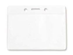 Color top visitor badge holders, Horizontal format. Max Insert Size 3 1/2 x 2 3/8. Sold in 100 Packs.
