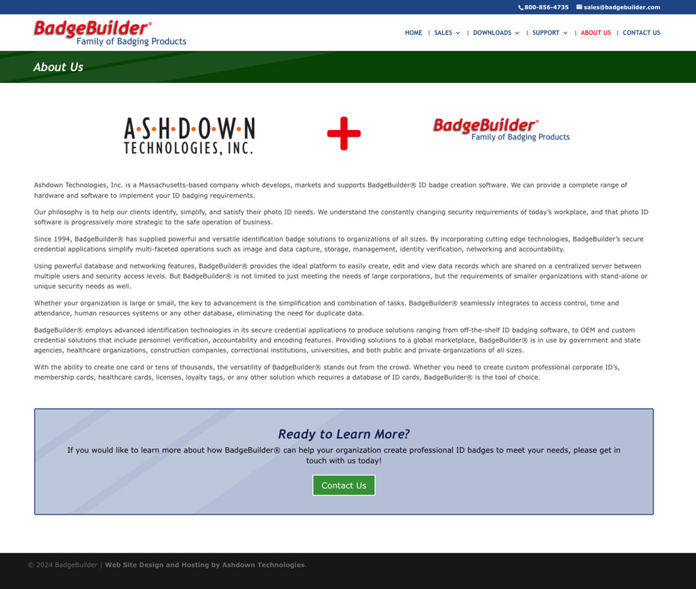 badgebuilder and Ashdown technologies